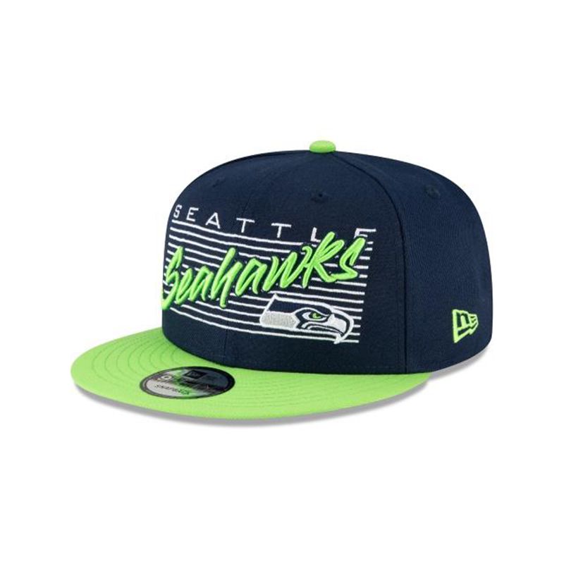 NFL Seattle Seahawks Retro 9Fifty Snapback (ZCN2458) - Blue New Era Caps